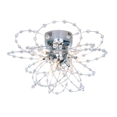 Tangled 8 Light Crystal Flush Ceiling Light