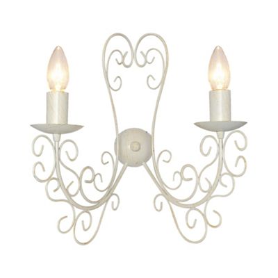 Flavia Antique Cream 2 Light Wall Light