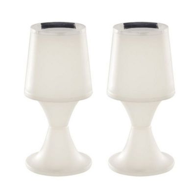 2 Pack Of Latte Solar Table Lamps