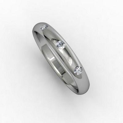 9ct White 4mm Diamond Court