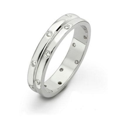 Ladies 4mm 0.16ct diamond set platinum wedding ring