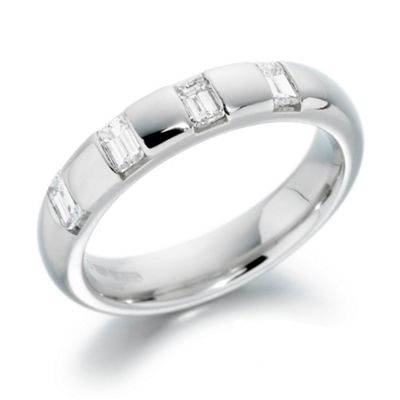 Ladies 4mm, 0.48ct diamond set platinum wedding ring