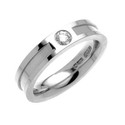 Mens 5mm,9ct white gold 0.17ct diamond set wedding ring