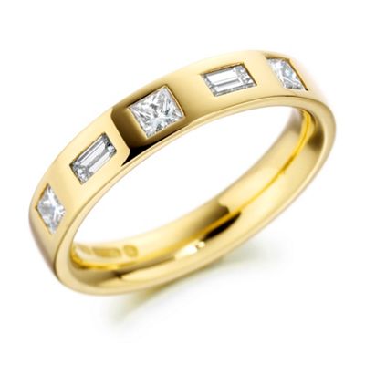 Clarity Mens 4mm,9ct yellow gold 0.56ct diamond set