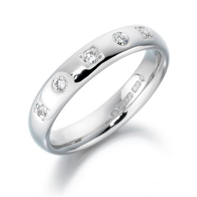 Clarity Ladies 4mm, 9ct white gold court shape,0.18ct