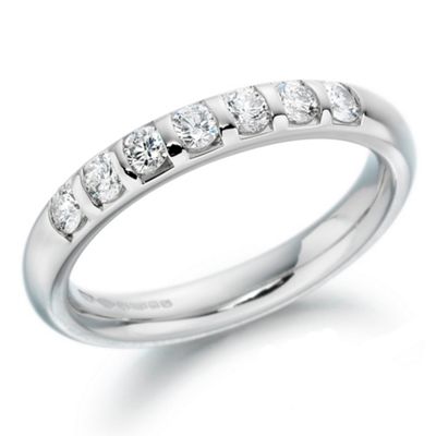 Ladies 3mm, 18ct white gold 0.42ct diamond set wedding ring