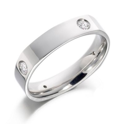 Mens 5mm,0.44ct diamond set platinum wedding ring