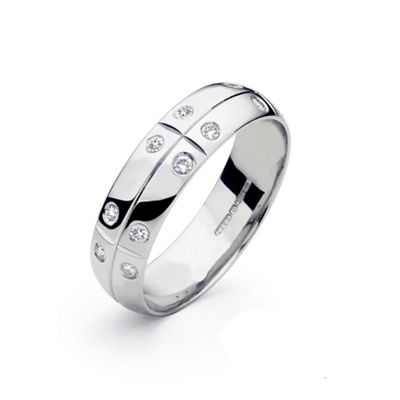 Mens 6mm, platinum,0.22ct diamond set wedding ring