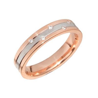 Mens 6mm,9ct yellow and white gold,0.08ct diamond set wedding ring