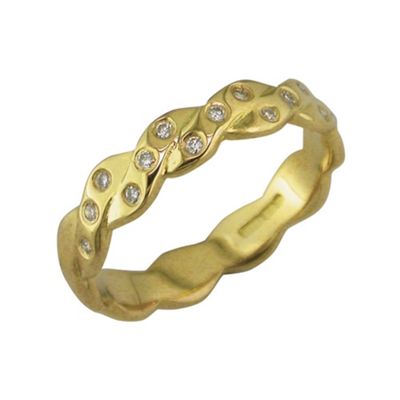 Ladies 3.5mm,9ct yellow gold,0.08ct diamond set wedding ring