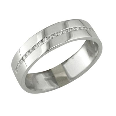 Mens 6mm, platinum,0.26ct diamond set wedding ring