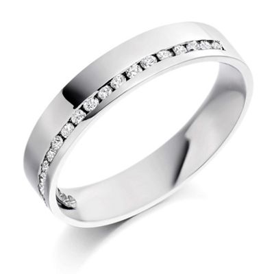 Ladies 4mm,9ct white gold,0.22ct diamond set