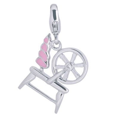 Silver ,diamond set spinning wheel