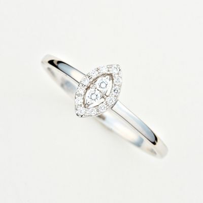Ladies fancy 18ct white gold 0.09ct diamond ring