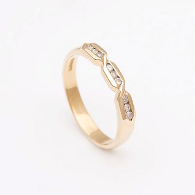 Ladies 9ct yellow gold 0.13 carat wedding ring