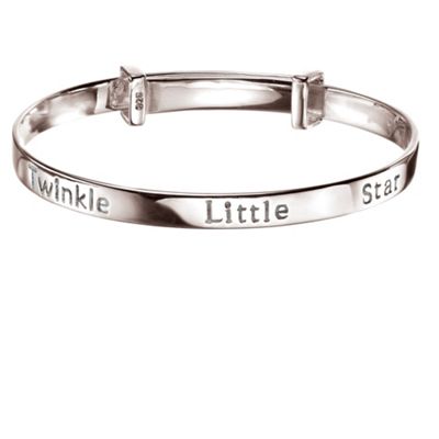 Girls sterling silver diamond set bangle