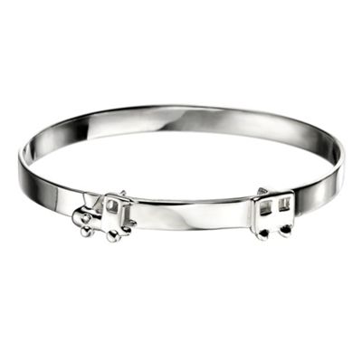 Boys sterling silver diamond set bangle