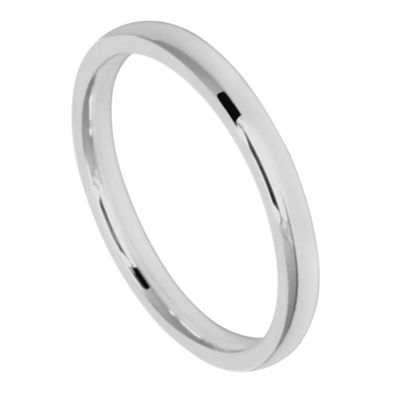 Swesky Ladies 2mm 9ct white gold court ring