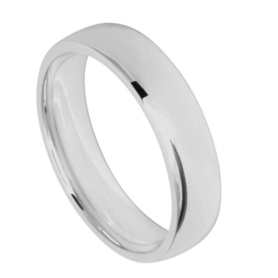 Swesky Mens 5mm 9ct white gold court ring