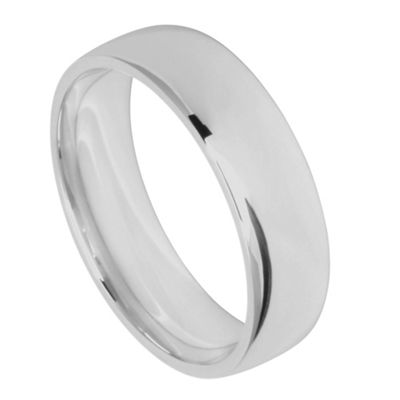 Swesky Mens 6mm 9ct white gold court ring