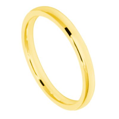 Ladies 2mm 9ct yellow gold court ring