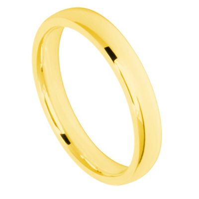 Ladies 3mm 9ct yellow gold court ring