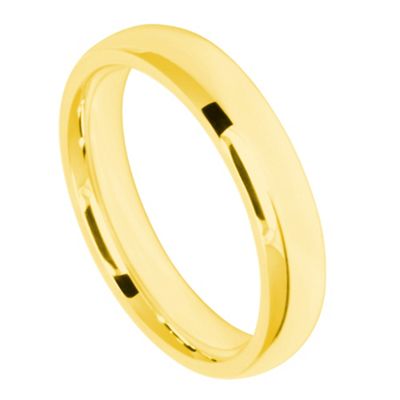 Ladies 4mm 9ct yellow gold court ring