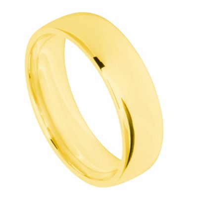 Mens 6mm 9ct yellow gold court ring