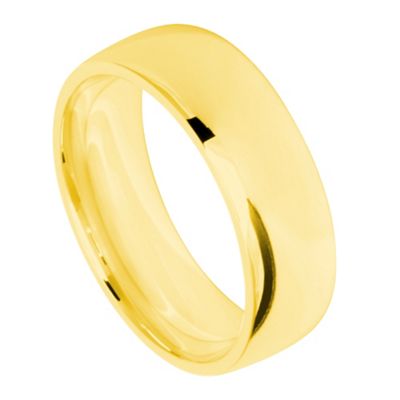 Swesky Mens 7mm 9ct yellow gold court ring
