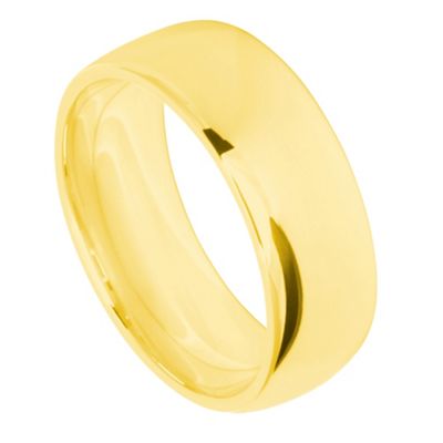 Mens 8mm 9ct yellow gold court ring