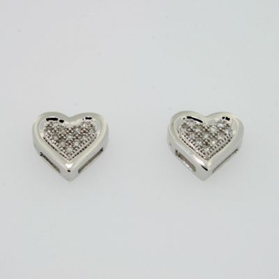 Swesky Glimmering 9ct white gold heart shape ,pave set