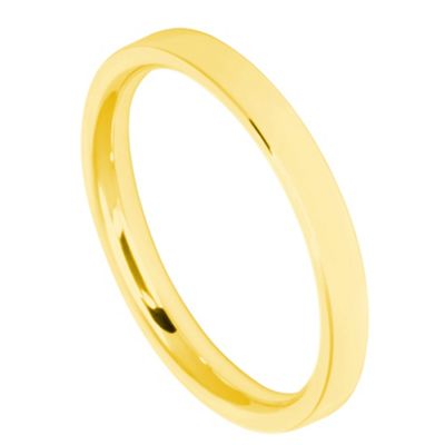 Ladies 2mm 9ct yellow gold flat court ring