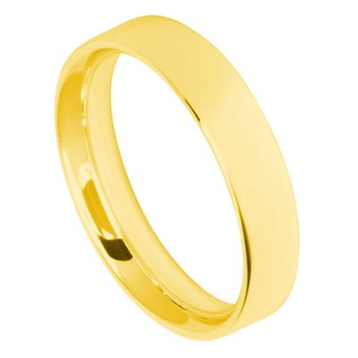 Mens 5mm 9ct yellow gold flat court ring