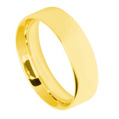 Mens 7mm 9ct yellow gold flat court ring