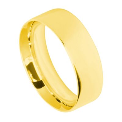 Mens 8mm 9ct yellow gold flat court ring