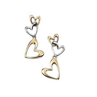 Ladies 9ct gold heart earrings