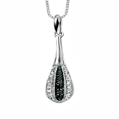 Swesky Ladies 9ct gold 0.12ct diamond pendant and