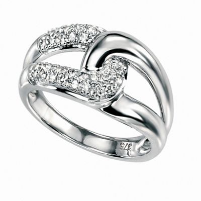 Swesky Ladies 9ct white gold fancy diamond ring