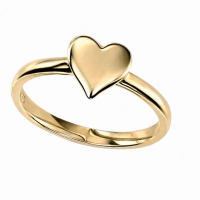 Ladies 9ct yellow gold fancy heart ring