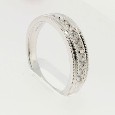 Ladies 9ct white gold wedding ring set with