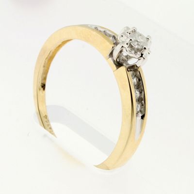 Ladies 9ct yellow gold diamond set engagement ring
