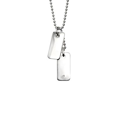 D is for Diamond Boys sterling silver diamond set necklace