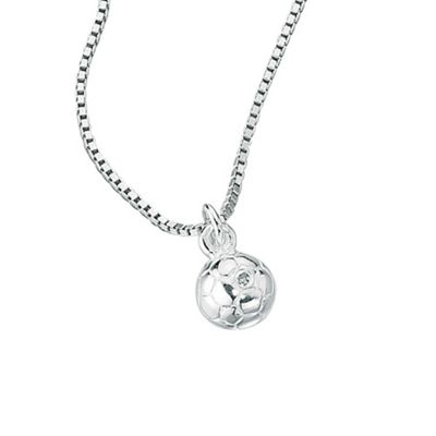 Boys sterling silver, diamond set football