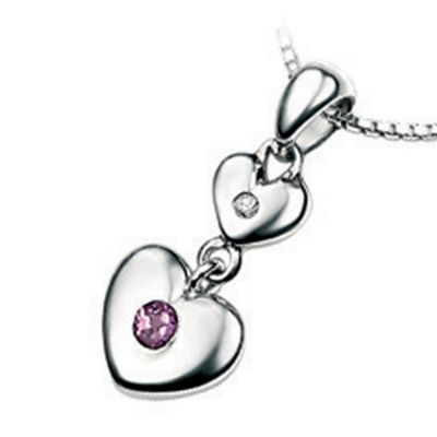 D is for Diamond Girls February birthstone sterling silver necklace