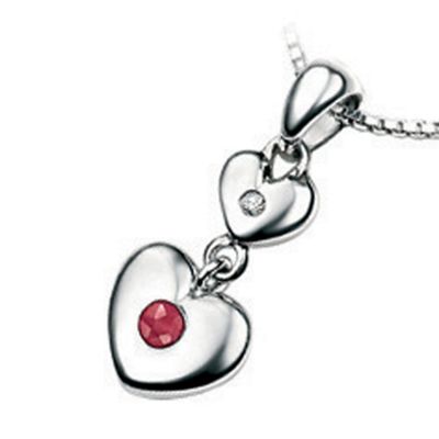 Girls July birthstone sterling silver necklace