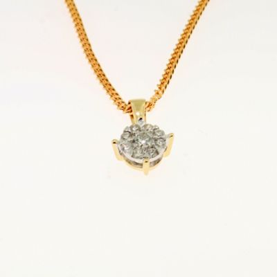 Ladies 9ct yellow and white gold,0.07ct diamond