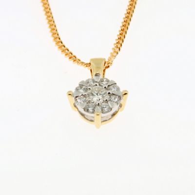 Ladies 9ct yellow and white gold,0.24ct diamond