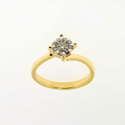 Ladies 9ct yellow gold, illusion set 0.25ct