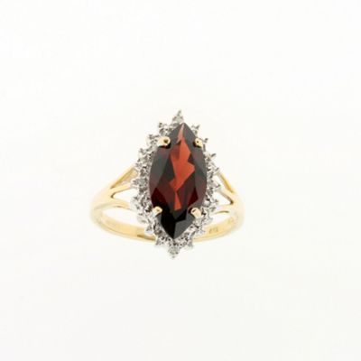 Swesky Ladies 9ct yellow gold, diamond and garnet fancy