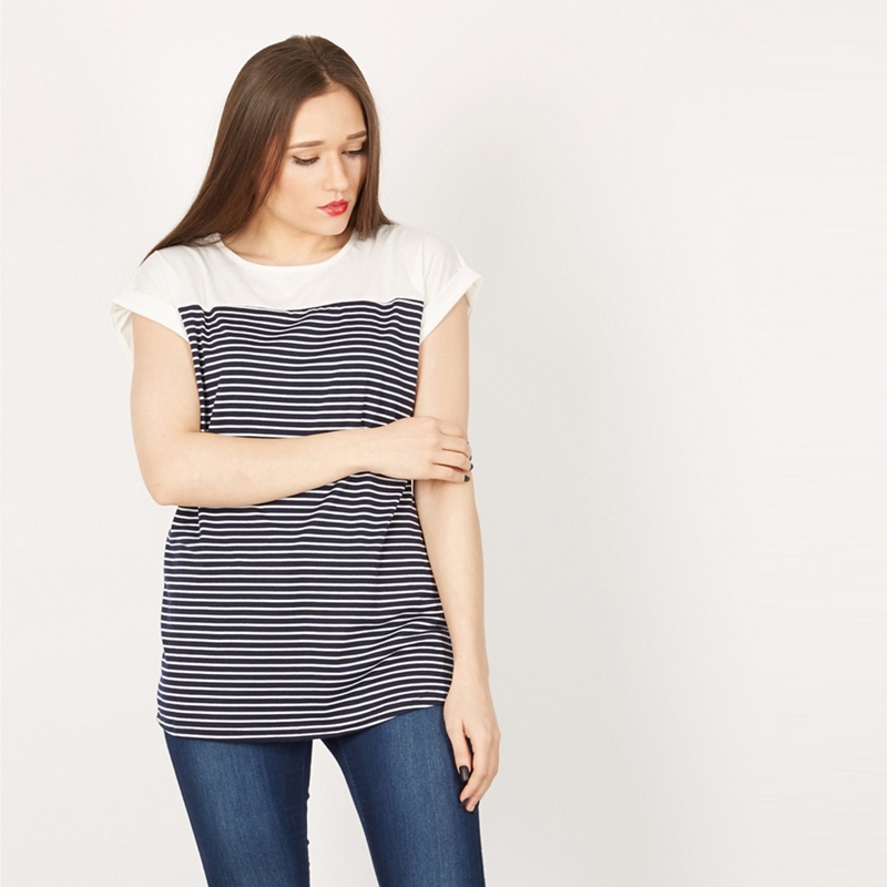 Izabel London - Navy Roll Up Sleeves T-Shirt Top Review